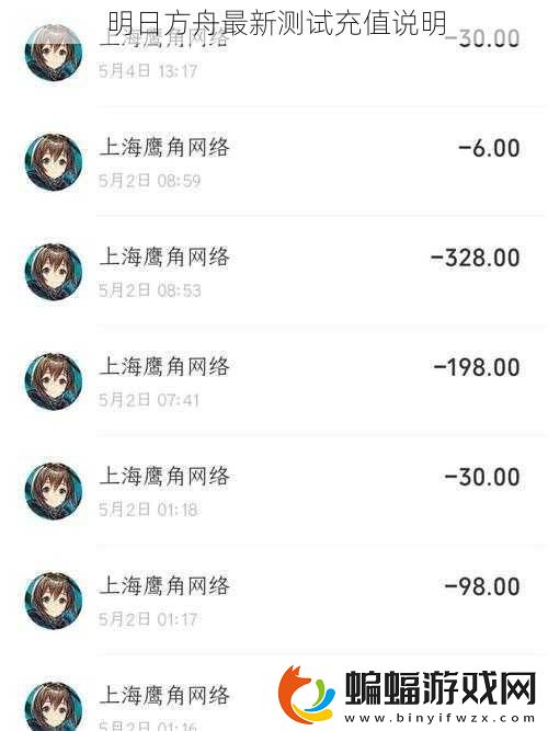 明日方舟最新測試充值說明